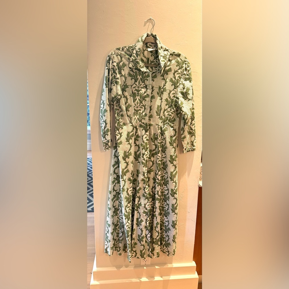 Green Floral Midi Dress